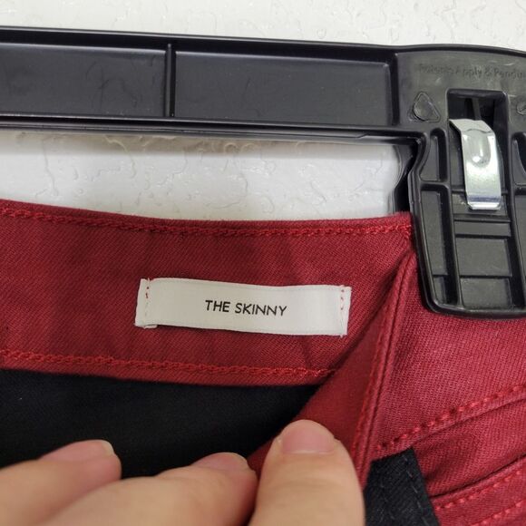Skinnygirl Jeans The Skinny Marie Sky Black Red Coated Skinny Mid-Rise Size 25/0 - Picture 7 of 10